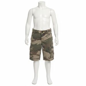 Wrangler Boy's Green Camouflage Cargo Shorts